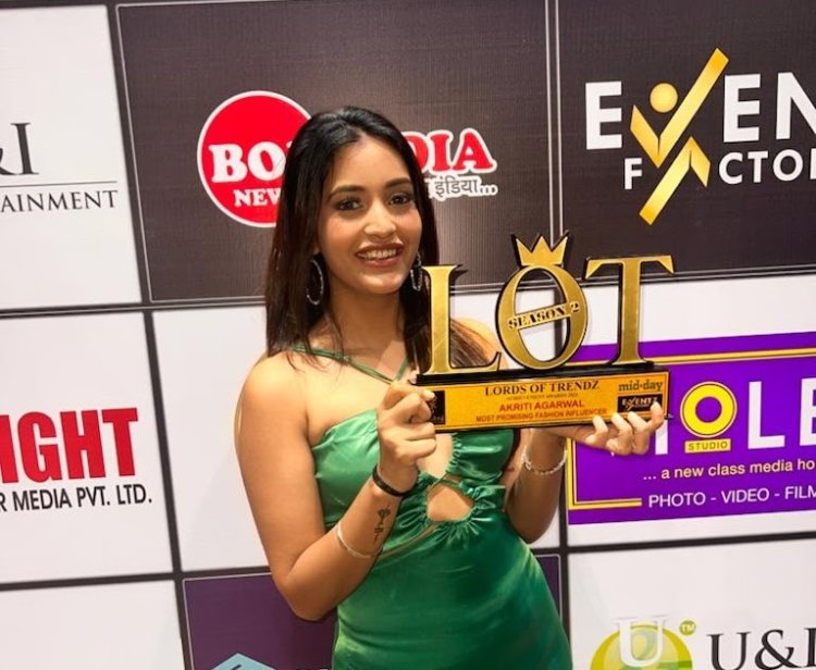 Choti Sardarni Fame, Akriti Agarwal, At the Lords Of Trendz Midday Awards, steals the show by taking home the Most Promising Fashion Influencer